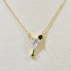 KATE SPADE Shaken Or Stirred Mini Cubic Zirconia Pendant Necklace NWT